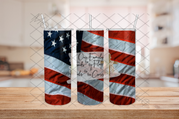 Download Our Family, Flag, Cross, Tumbler - Premium Resources