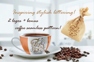 Download Inspiring Stylish Lettering on the Theme of Coffee. Logotypes. Bonus Seamless Pattern. - Letter Collection