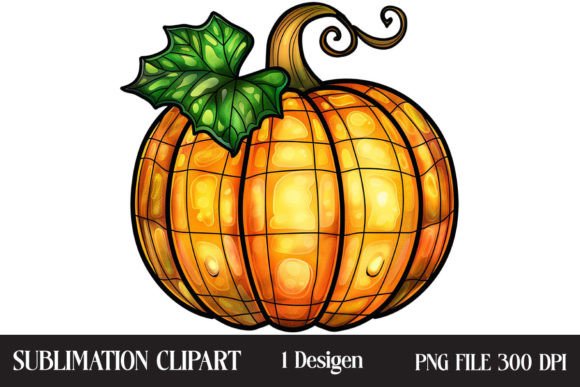Download Stained Glass Pumpkin Exquisite Clipart - Premium Bundle
