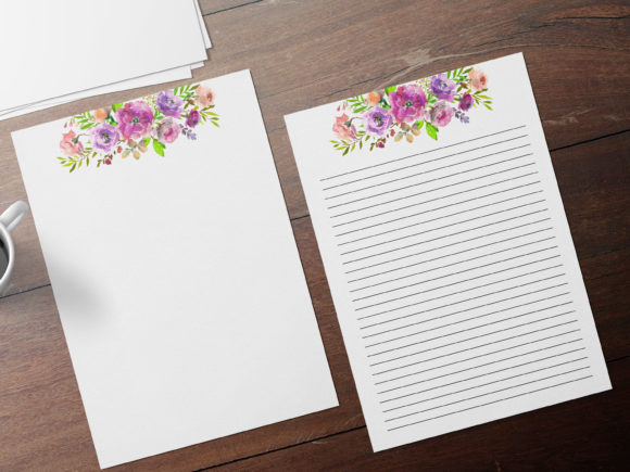 Download Purple Floral Stationary, Cute Notes Set - Notes Collection